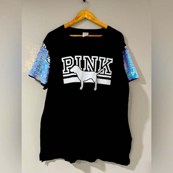 Victorias secret pink bling sequin iridescent top NWOT. - Picture 1 of 5